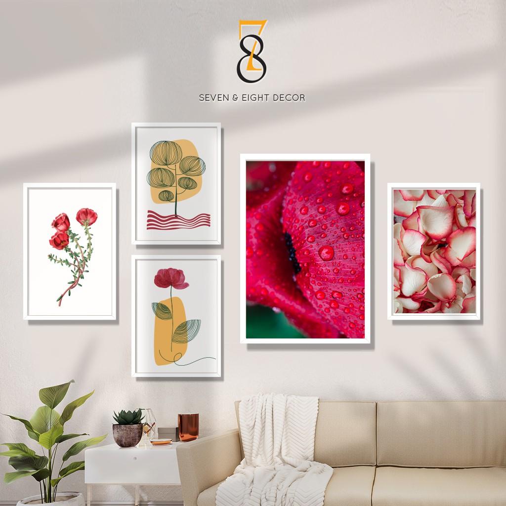 Bộ 05 Tranh Canvas | Tranh Hiện Đại Căng Khung Cao Cấp 5FRED001 | Tặng Kèm Đinh Đa Năng