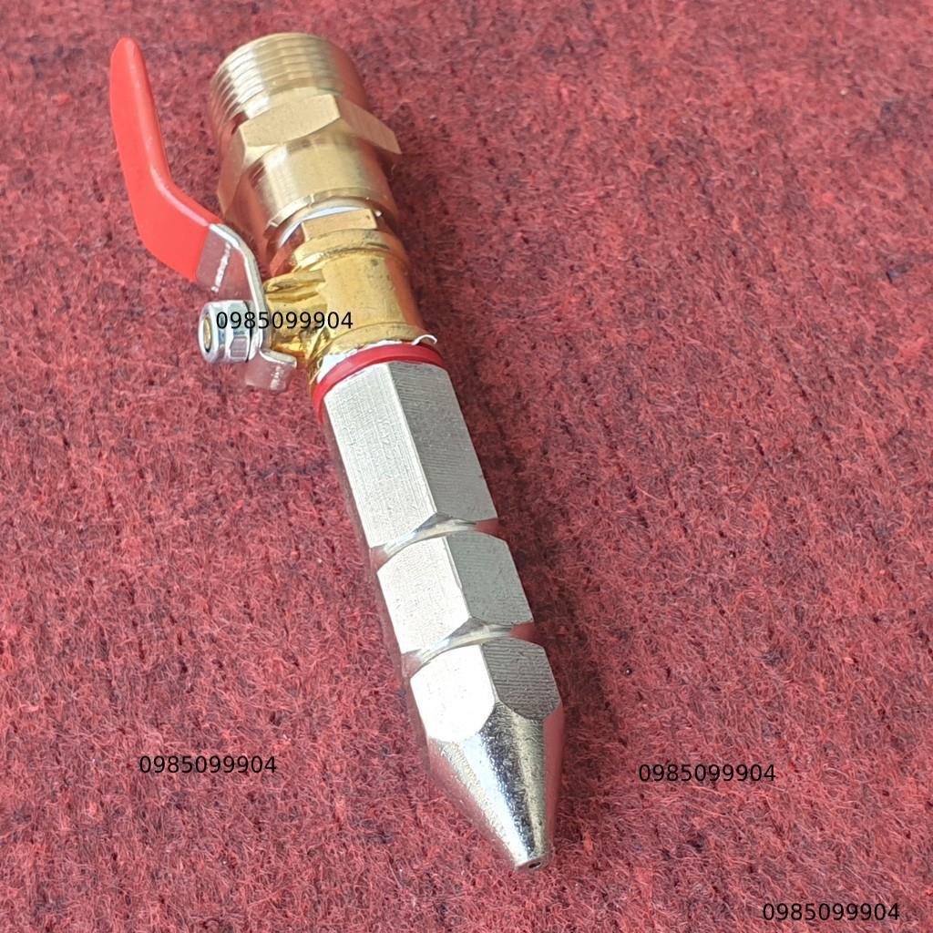 Béc xịt rửa vệ sinh bảo dưỡng máy lạnh INOX 2 Tầng Thẳng - Không chỉnh tia - phụ kiện máy xịt rửa xe cao áp