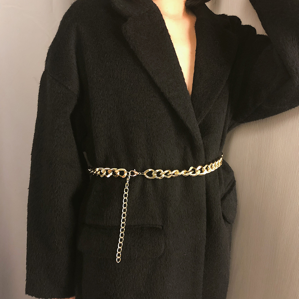 Thắt lưng xích bản to ấn tượng thời trang cá tính unisex nam và nữ