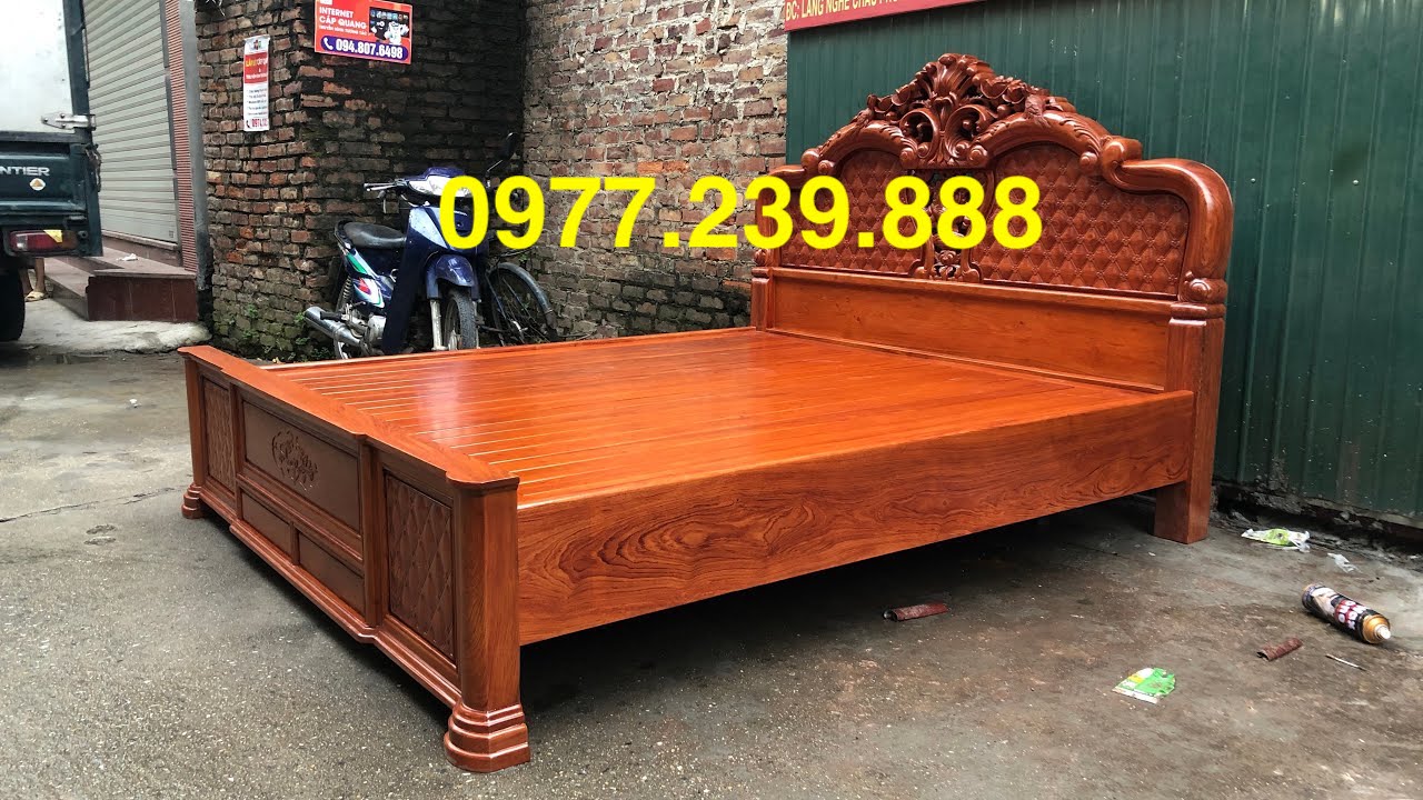 Giường gỗ hương đá 180x200cm