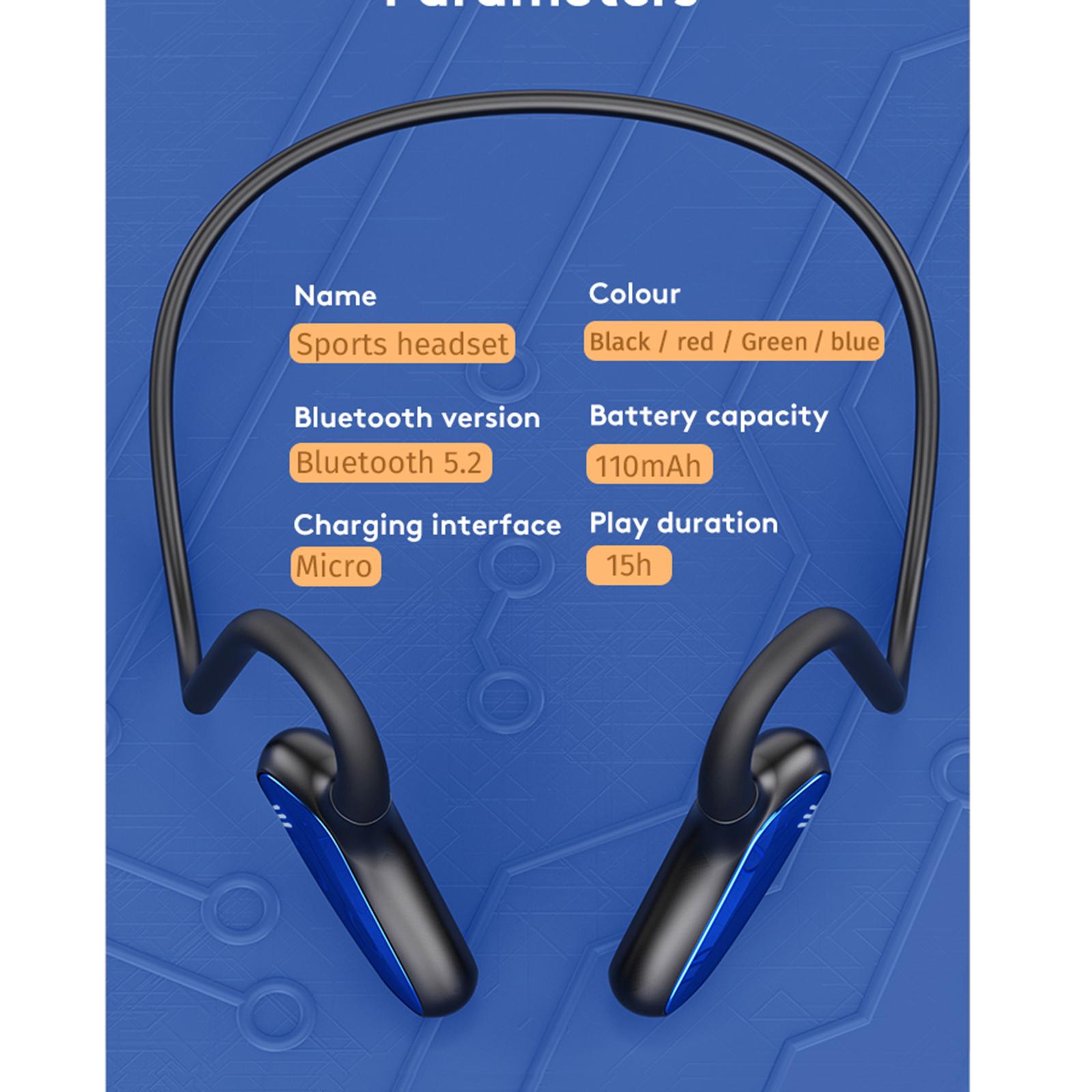Bone Conduction Headphones 150mAh Double Ears Earphone for Fitness