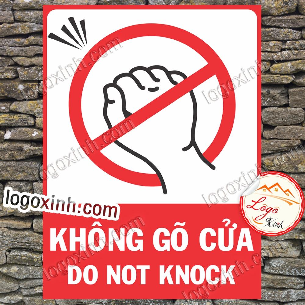 LOGO TEM STICKER BIỂN BÁO CẤM KHÔNG ĐƯỢC GÕ CỬA - DO NOT KNOCK - BIỂN CẢNH BÁO, BIỂN CẤM