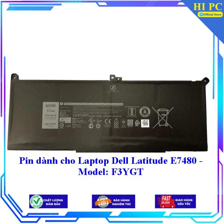 Pin dành cho Laptop Dell Latitude E7480 - Model: F3YGT - Hàng Nhập Khẩu