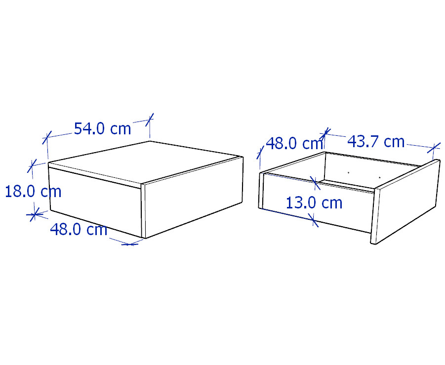 NOVA, Táp đầu giường 1 ngăn kéo cở lớn, Phong cách Bắc Âu, 54x48x18cm
