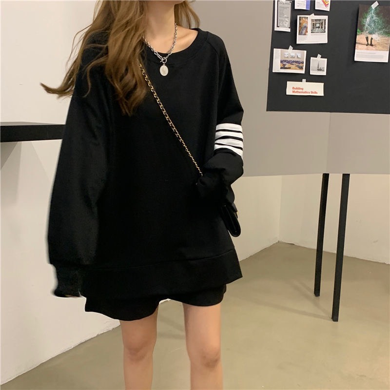 Áo Thun Form Rộng Tay Dài Phối Sọc Unisex - TM19