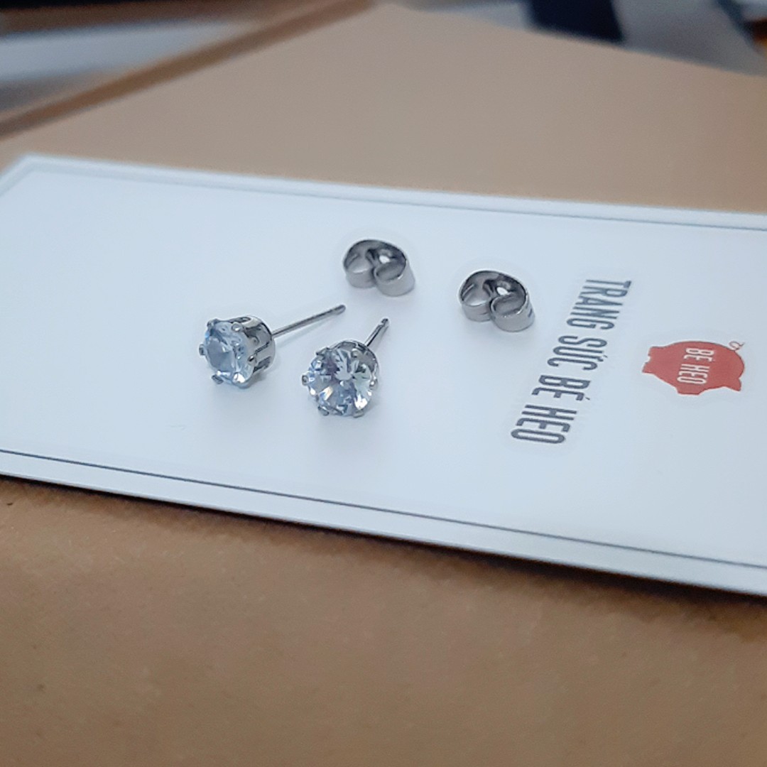 Bông tai inox nụ xinh xắn Trang sức Bé Heo BHBT498