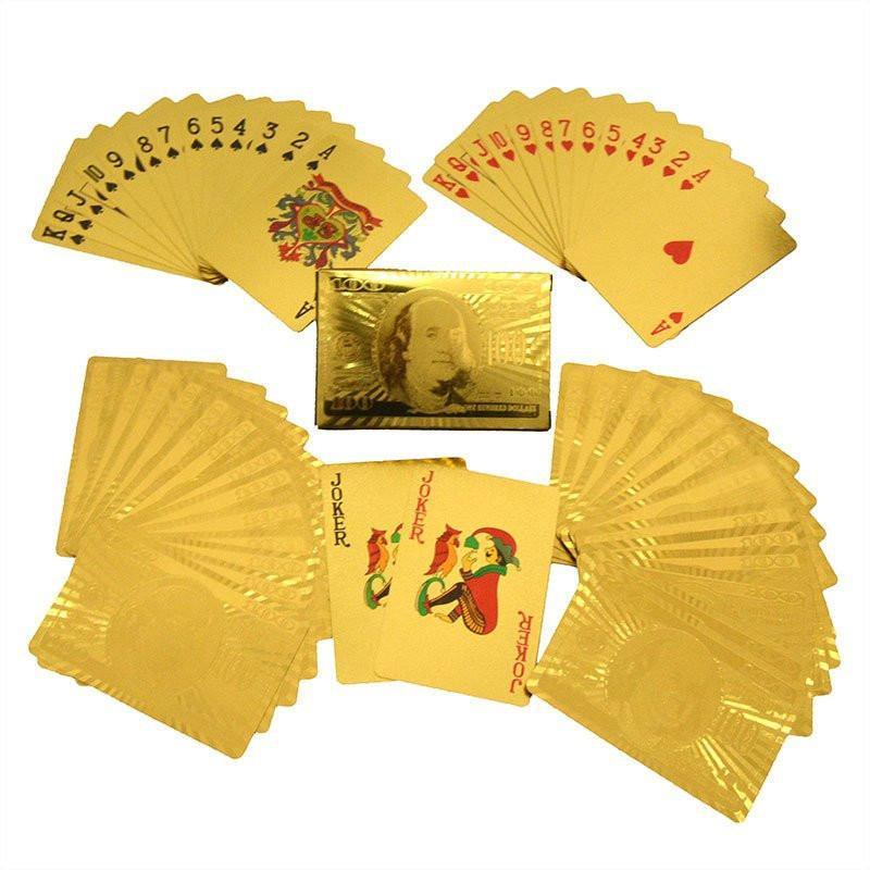 Bộ Bài Tây Mạ Bạc Hình dolar euro - Mạ Vàng 24K Cao Cấp - Bộ Bài 52 Lá Poker - Đẹp Ảo Thuật