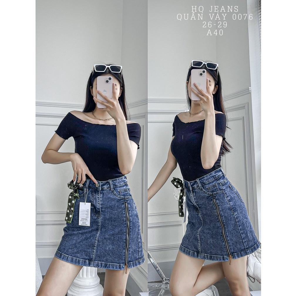 {Mã 076} Chân váy jeans HQJeans bên trong có short