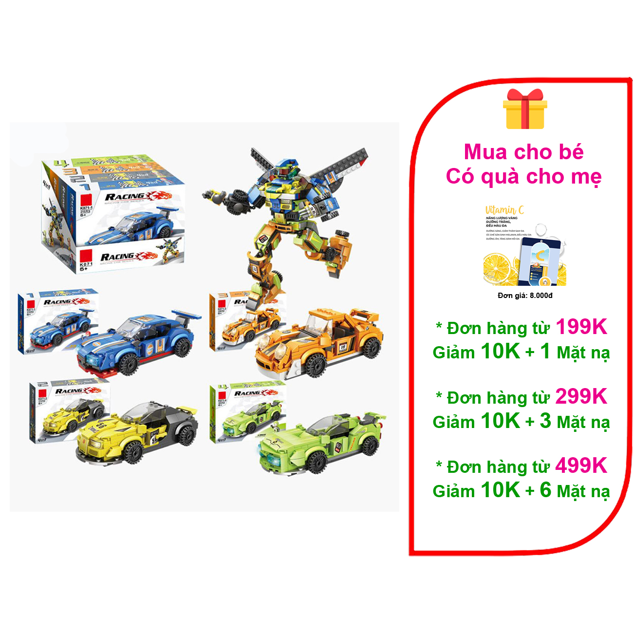 Đồ chơi lắp ráp Người máy Robot 4in1 loại lớn