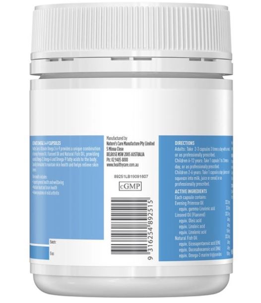 Viên uống Omega 369 Healthy Care Ultimate của Úc 1000mg Hỗ Trợ Sức Khỏe Tim Mạch Cải thiện Trí Nhớ, Giảm Nhức Xương Khớp, Tăng Đề Kháng, Khả Năng Tập Trung, Tốt cho Phụ Nữ Tiền Mãn Kinh