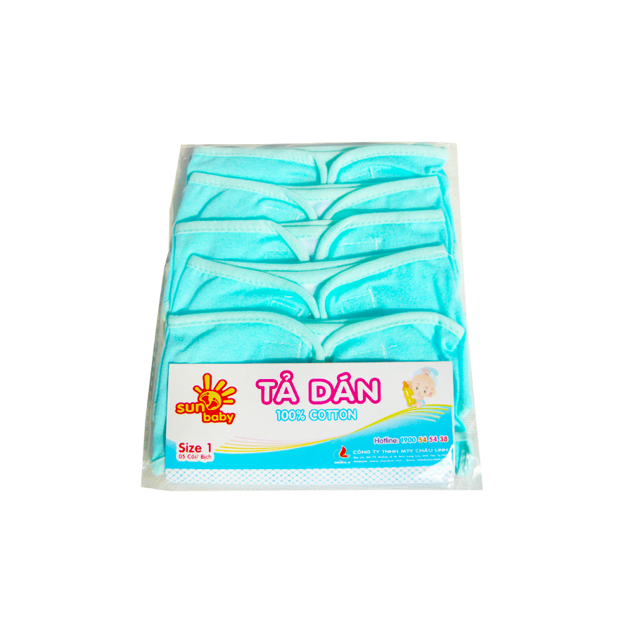 Bộ tã dán vải cotton mềm 5 cái cho bé- Sunbaby