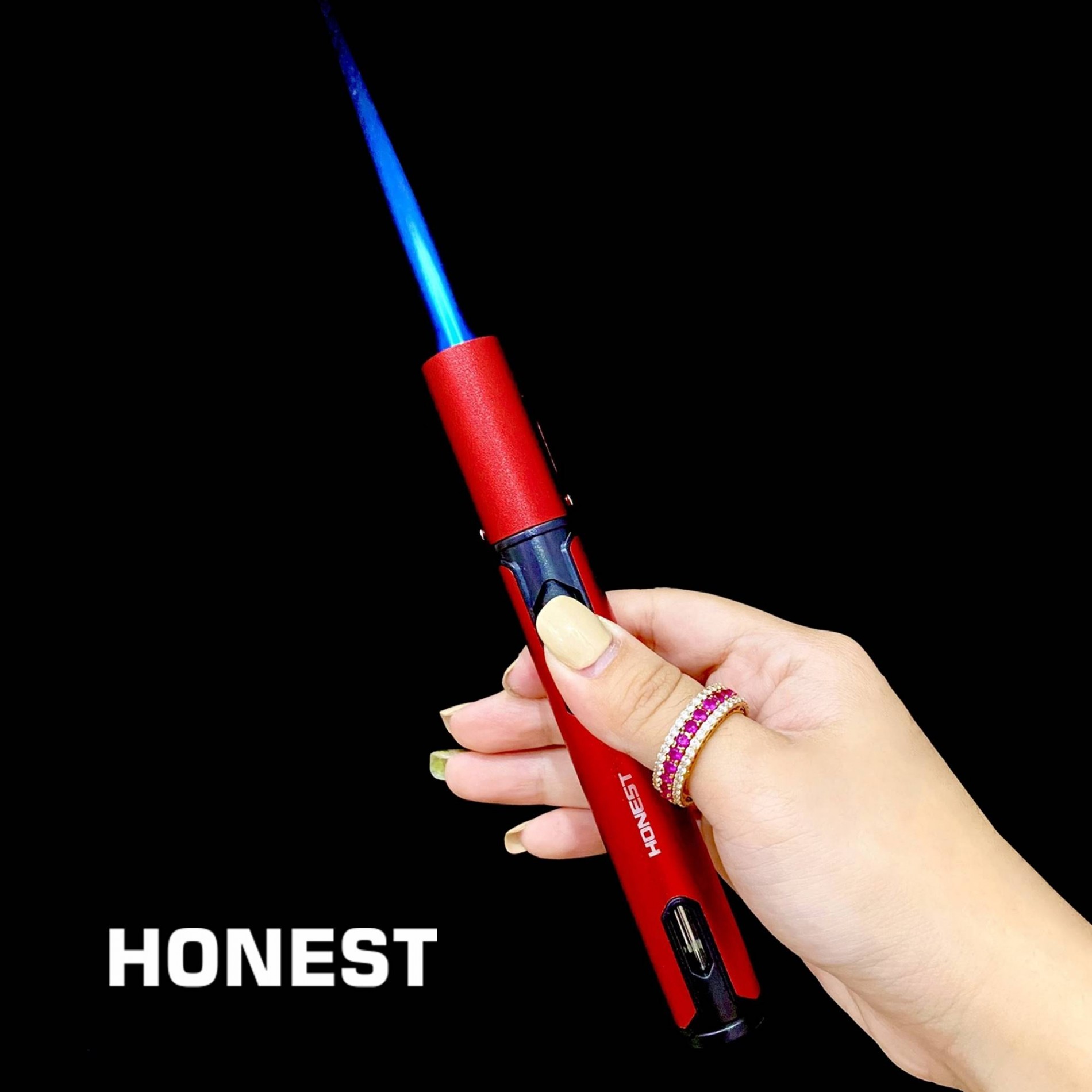Bật Lửa Khè Mồi Bếp Honest 753 Kim Loại – Xài Gas (giao màu ngẫu nhiên)