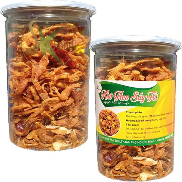 Khô Heo Sấy Tỏi Ớt Cao Cấp Mỗi Hũ 200G Hiệu SK FOOD