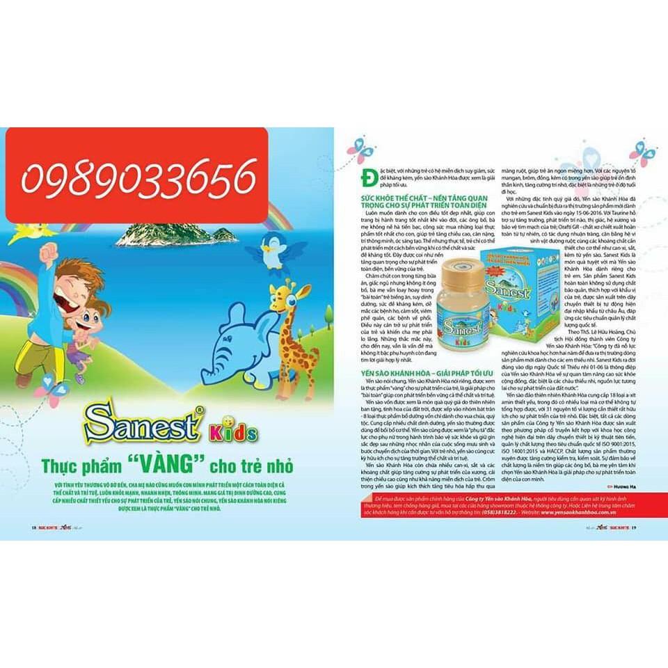Nước Yến Sào Khánh Hòa Sanest for Kids Lọ 62ml