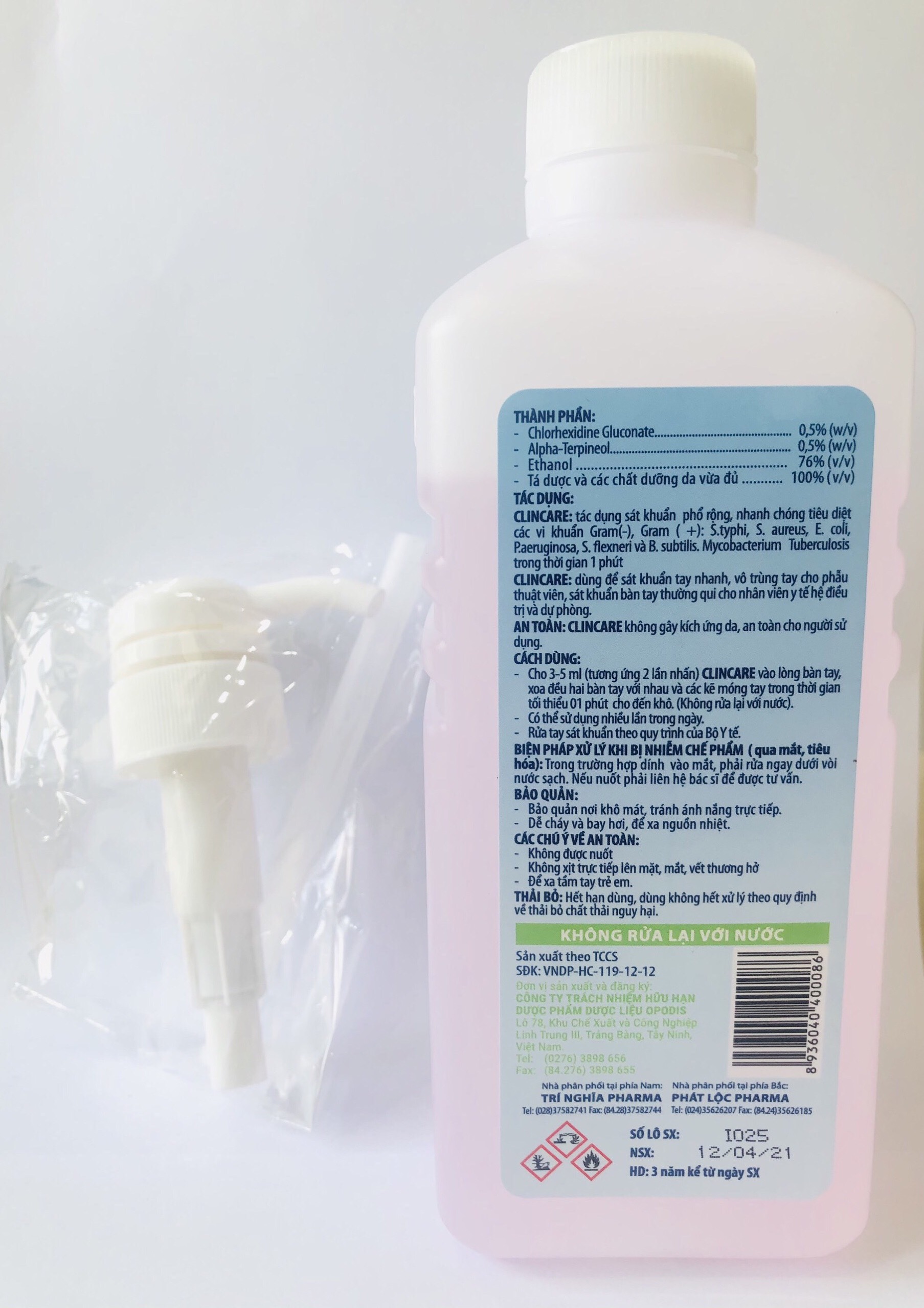 Dung dịch rửa tay sát khuẩn Clincare (500ml)