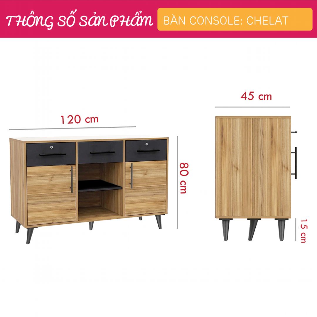 Bàn sảnh ra vào gỗ hiện đại SMLIFE Chelat