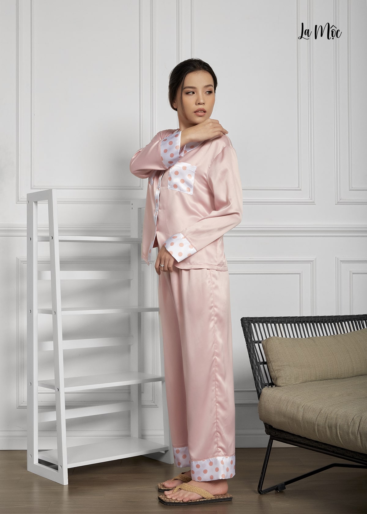 Đồ Bộ Nữ Mặc Nhà Pijama Dài Lụa Satin Maxivic, La Mộc - MM112101
