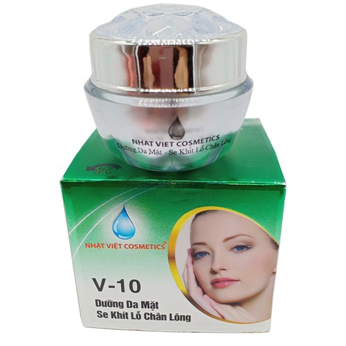 Kem v10 Dưỡng Trắng Da Mặt, Se Khít Lỗ Chân Lông, Ngọc Trai Đen, Sữa Ong Chúa (16g)