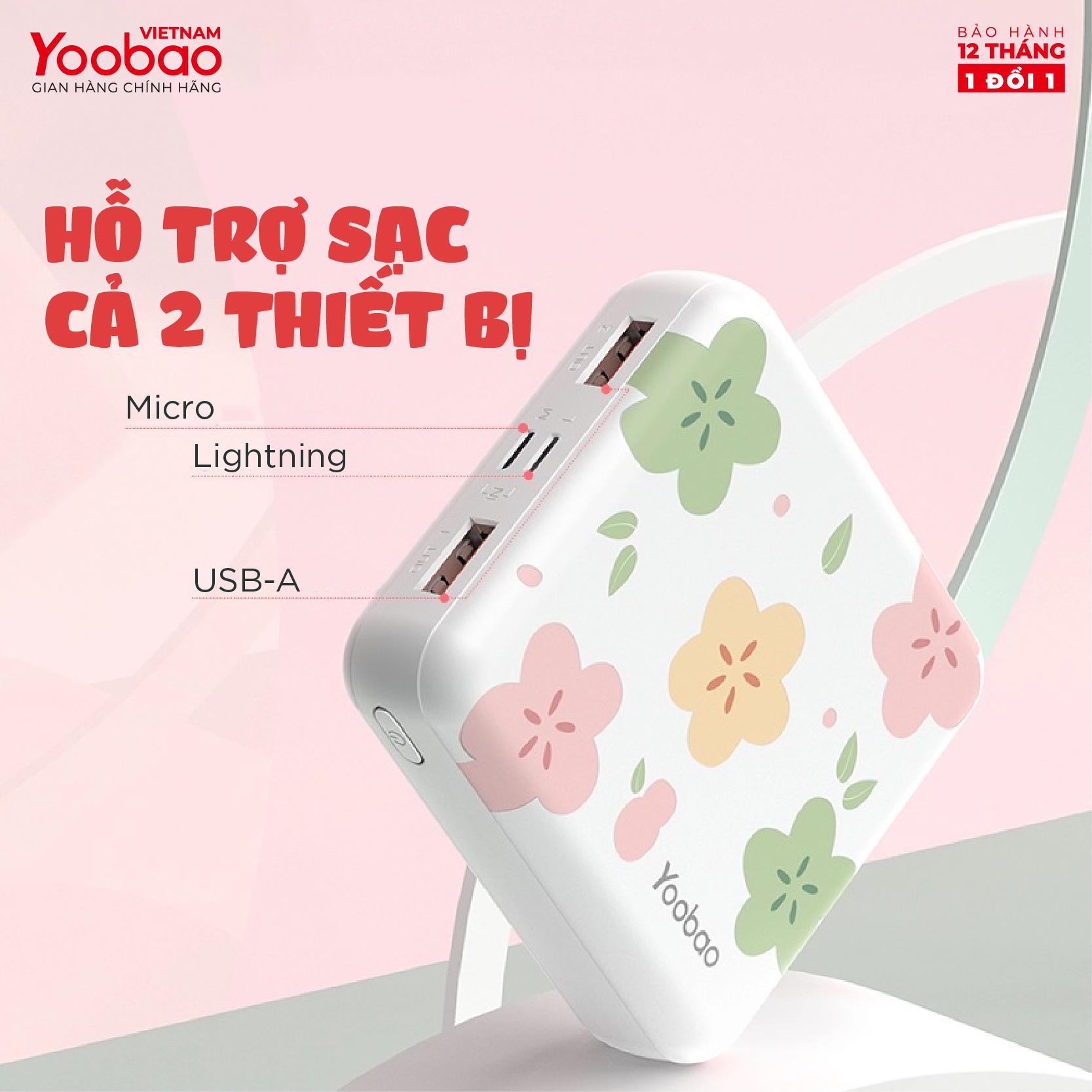 Pin sạc dự phòng Yoobao M4 mini 10000mAh-Li-Polymer - 2 đầu vào 2 đầu ra cho điện thoại máy tính bảng - hàng chính hãng