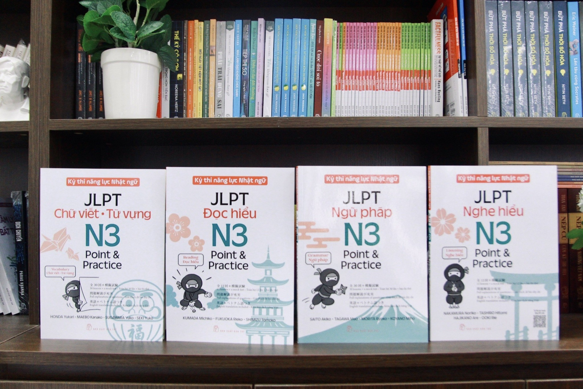 (Bộ 4 cuốn) Cẩm Nang Ôn Thi JLPT N3 Hiệu Quả (KỲ THI NĂNG LỰC NHẬT NGỮ JLPT N3 POINT &amp; PRACTICE - CHỮ VIẾT - TỪ VỰNG -  ĐỌC HIỂU - NGHE HIỂU - NGỮ PHÁP)