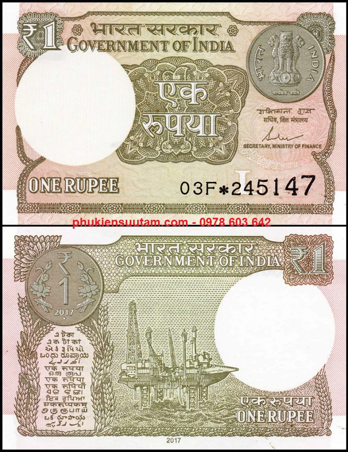 Tiền Châu Á - India - Ấn Độ 1 Rupee 2010 UNC - Sưu tầm Độc Lạ tặng kèm phơi nilon - TT000297