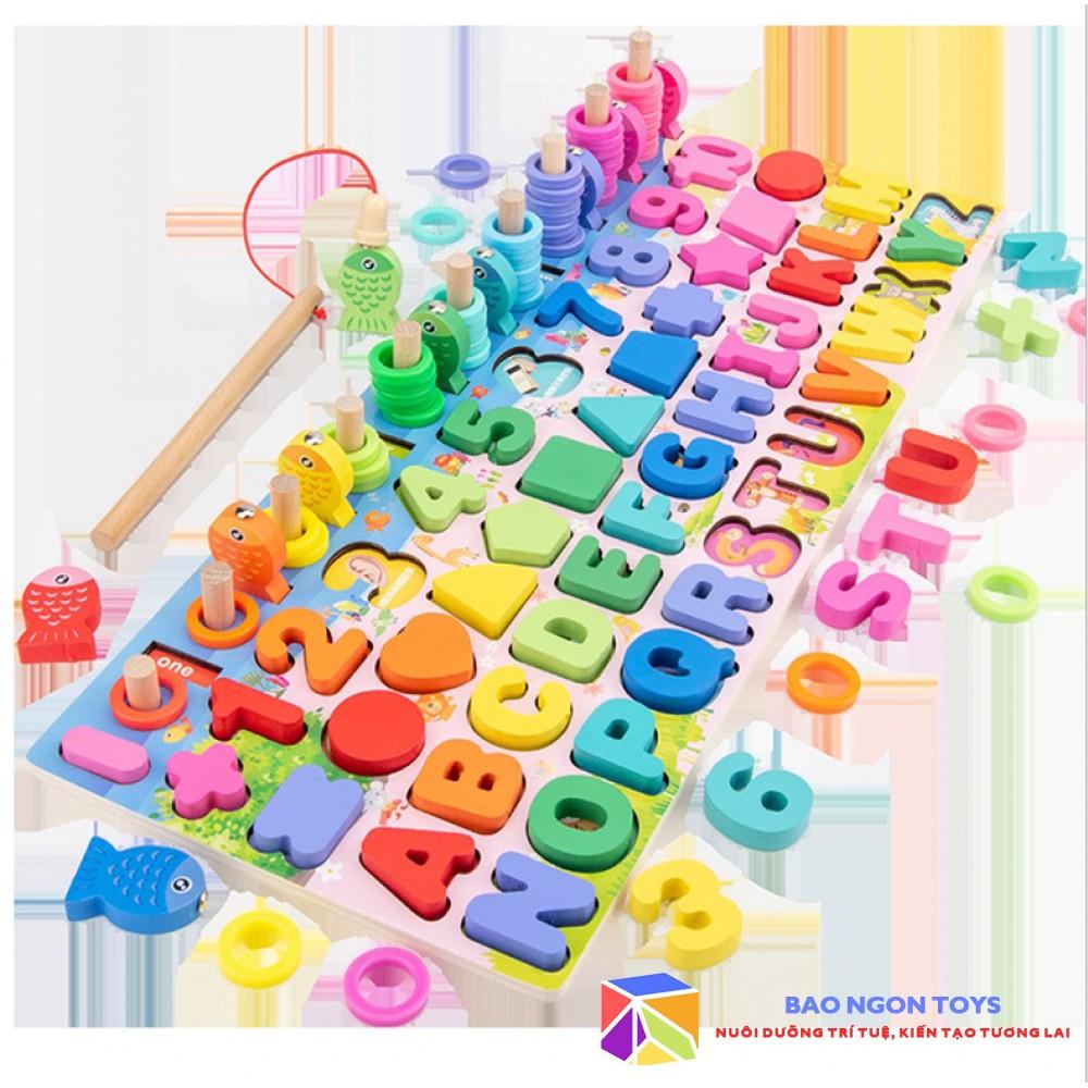BẢNG GỖ CÂU CÁ 5 IN 1 RÈN LUYỆN ĐA KỸ NĂNG CHO BÉ