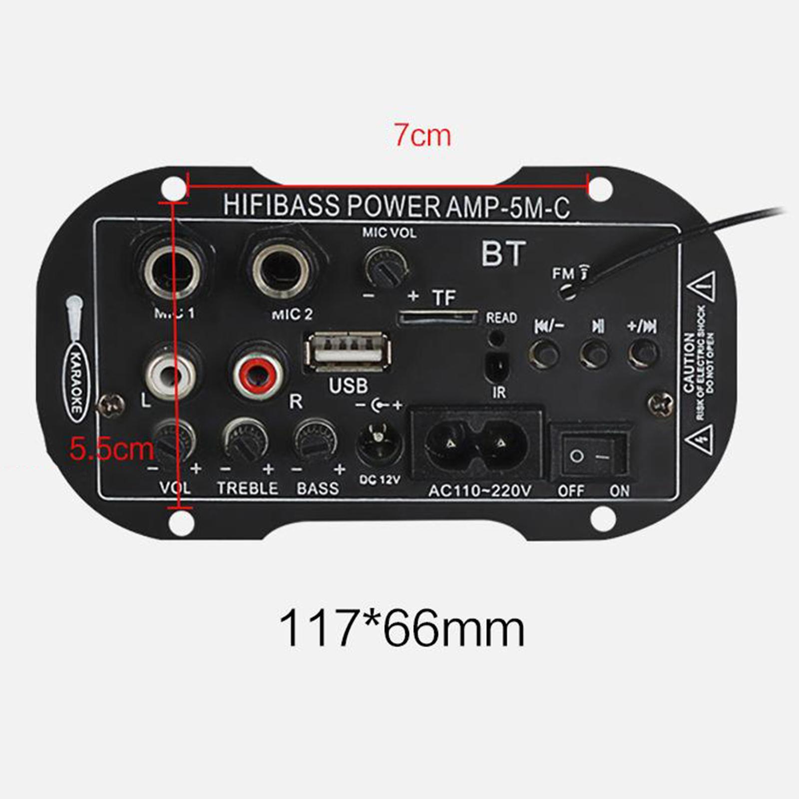 Audio Bluetooth Amplifier Board Mini Stereo High Power With BT w/ Remote