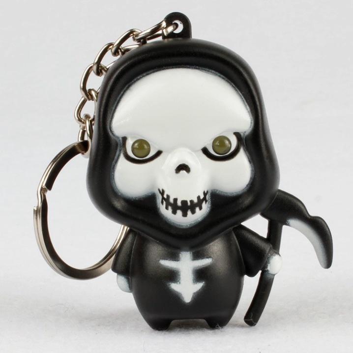 Móc khóa Ma-Móc khóa thần chết phát sáng đèn Led có âm thanh-Móc khóa gắn mô hình đèn LED thần chết ngộ nghĩnh đáng yêu