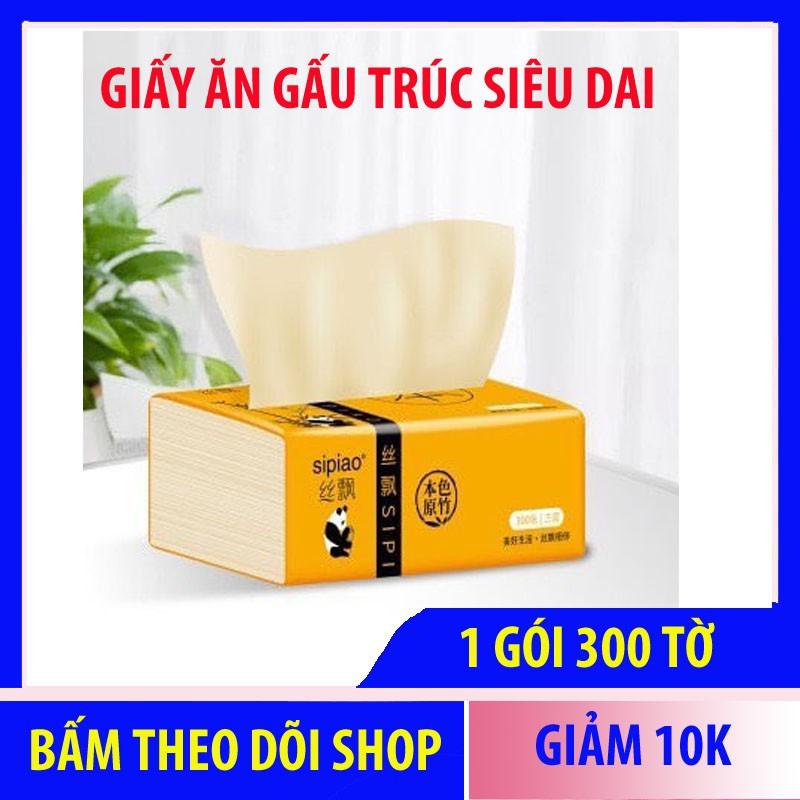 Free Ship - 1 Thùng giấy ăn gấu trúc chính hiệu Sipiao 6021 thùng 30 gói - 1 gói 300 tờ loại 1