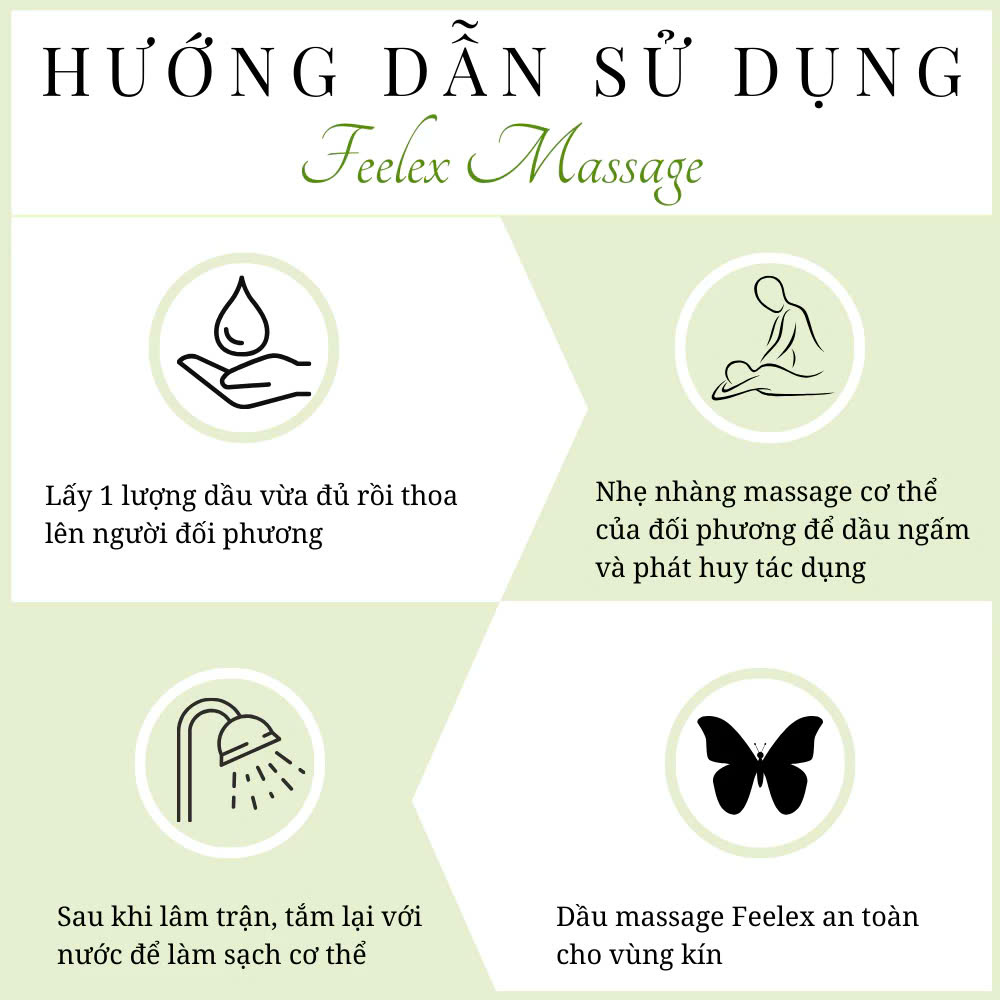 Dầu massage body Feelex toàn thân cho nam và nữ, nhiều mùi hương, dung tích 300ml