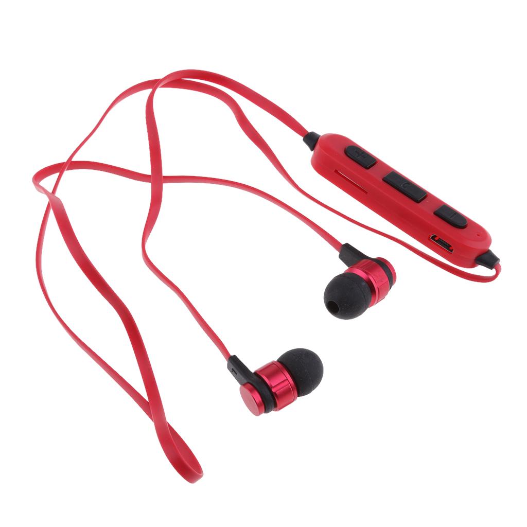 Bluetooth Headphones with TF Card Slot,Sweatproof Wireless In Ear Earbuds Headsets Bluetooth 4.2 Noise Cancelling Sports Magnetic Bluetooth Wireless Sports Headset