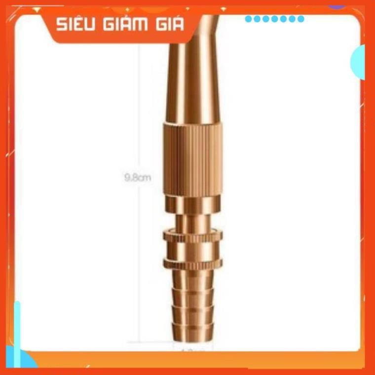 Đầu vòi xịt tăng áp mini bằng đồng phun nước rửa xe, tưới cây tăng áp đa năng có đai siết ống đi kèm 206587