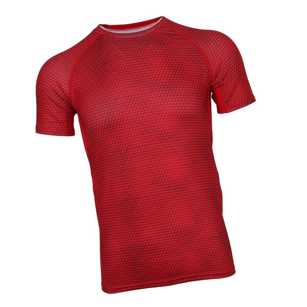Men's Short Sleeve Running Fitness Workout Compression Base Layer T-Shirt