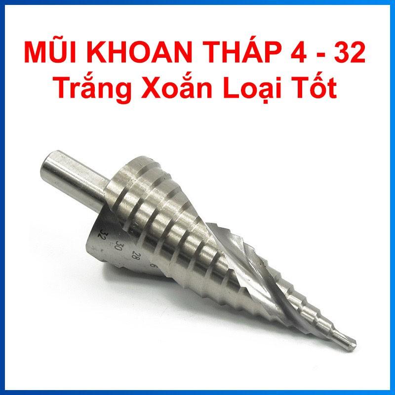 Mũi Khoan Tháp 4-32 Trắng Xoắn Loại Tốt