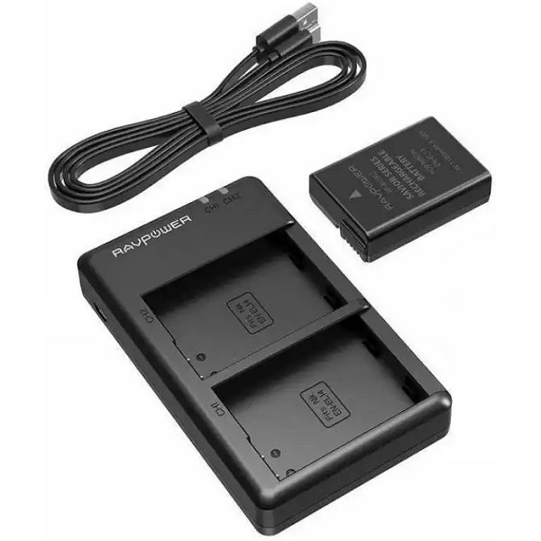 Bộ 2 Pin + 1 Sạc đôi Ravpower EN-EL14 Cho NikoN D3100, D3200, D3300, D3400, D5100, D5200, D5300, D5500, D5600 Coolpix P7000, P7100, P7200, P7700, P7800, P8000 và Nikon DF