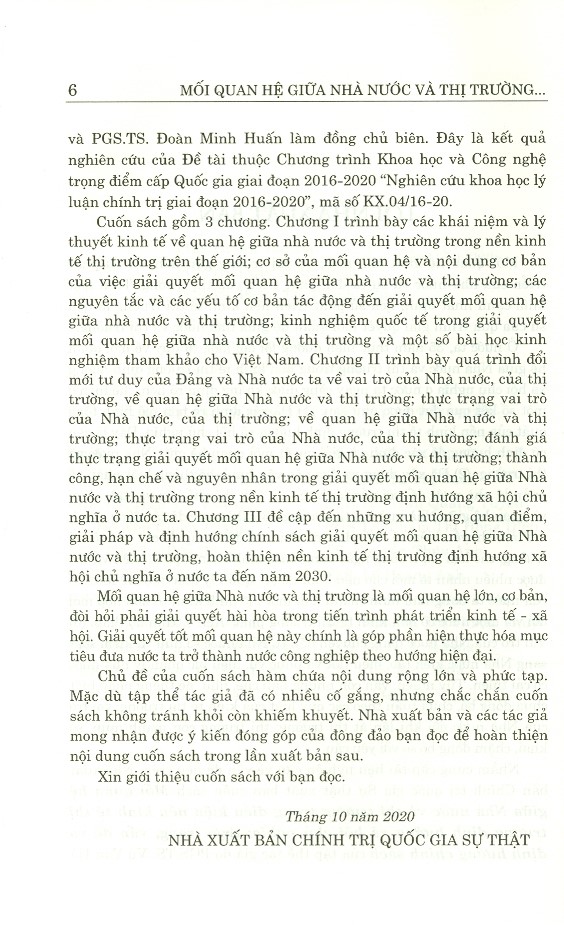 Mối Quan Hệ Giữa Nhà Nước Và Thị Trường Trong Điều Kiện Nền Kinh Tế Thị Trường Định Hướng Xã Hội Chủ Nghĩa - Thực Trạng, Vấn Đề Và Định Hướng Chính Sách