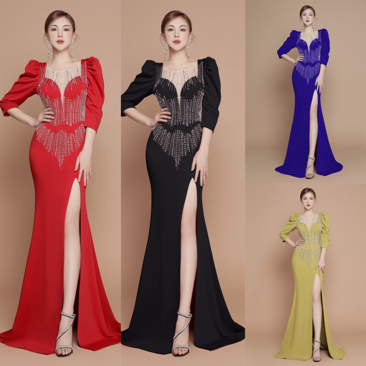 ĐẦM DẠ HỘI ĐÍNH HẠT CAO CẤP