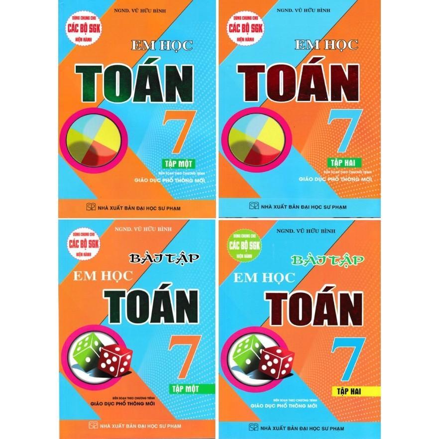 Sách - Em Học Toán + Bài Tập Em Học Toán Lớp 7 - Combo 4 Cuốn - Dùng Chung Cho Các Bộ SGK Mới Hiện Hành - Hồng Ân