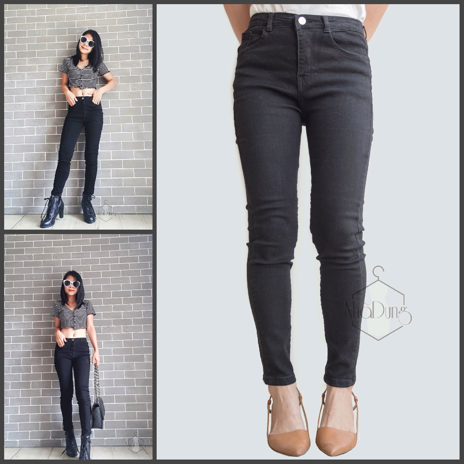 [Ảnh Thật] Quần Jean Nữ Ôm Dáng Lưng Cao, Chất Jean Co Giãn Chuẩn Xịn Dưới 57kg Dành Cho Mọi Lứa Tuổi