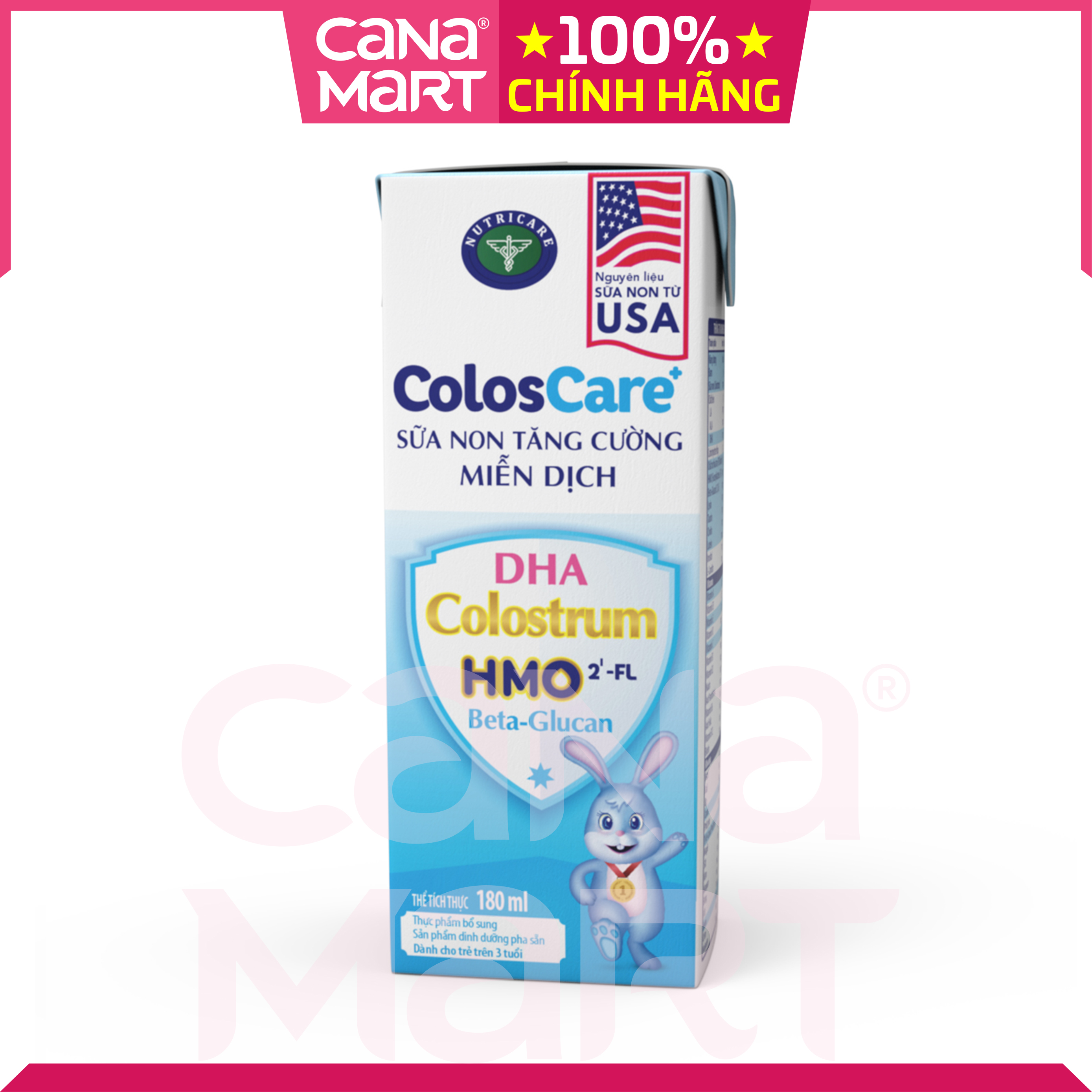 Thùng sữa nước pha sẵn cho bé Nutricare ColosCare tăng cường hệ miễn dịch cho bé từ 1 tuổi (180ml)