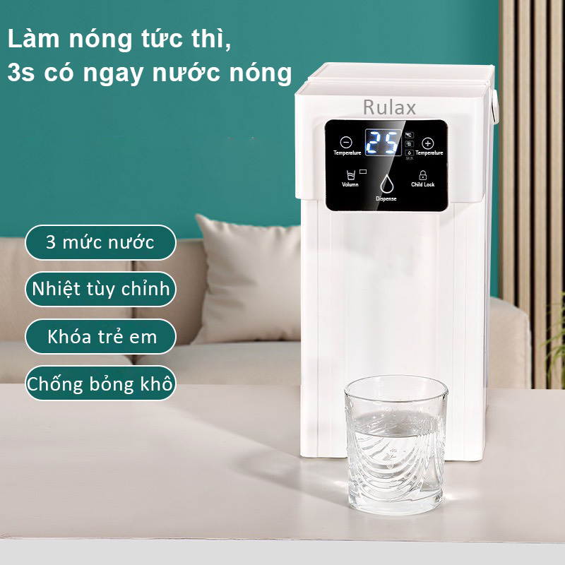 Máy Đun Nước Nóng Để Bàn RULAX Siêu tốc Nóng Ngay Chỉ Sau 3 với 5 Chế Độ Nước Nóng - Hàng Chính Hãng