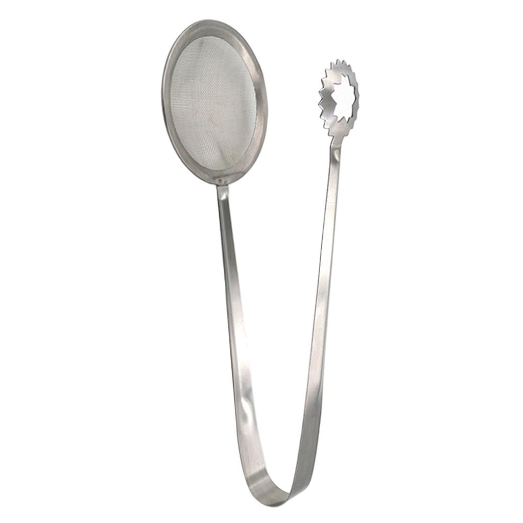 2pcs Stainless Steel Deep Frying Tongs with Strainer Fry Kitchen Utensil