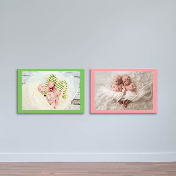 Bộ 2 Tranh Canvas Có Viền Trẻ Em Song Sinh Đáng Yêu W1173