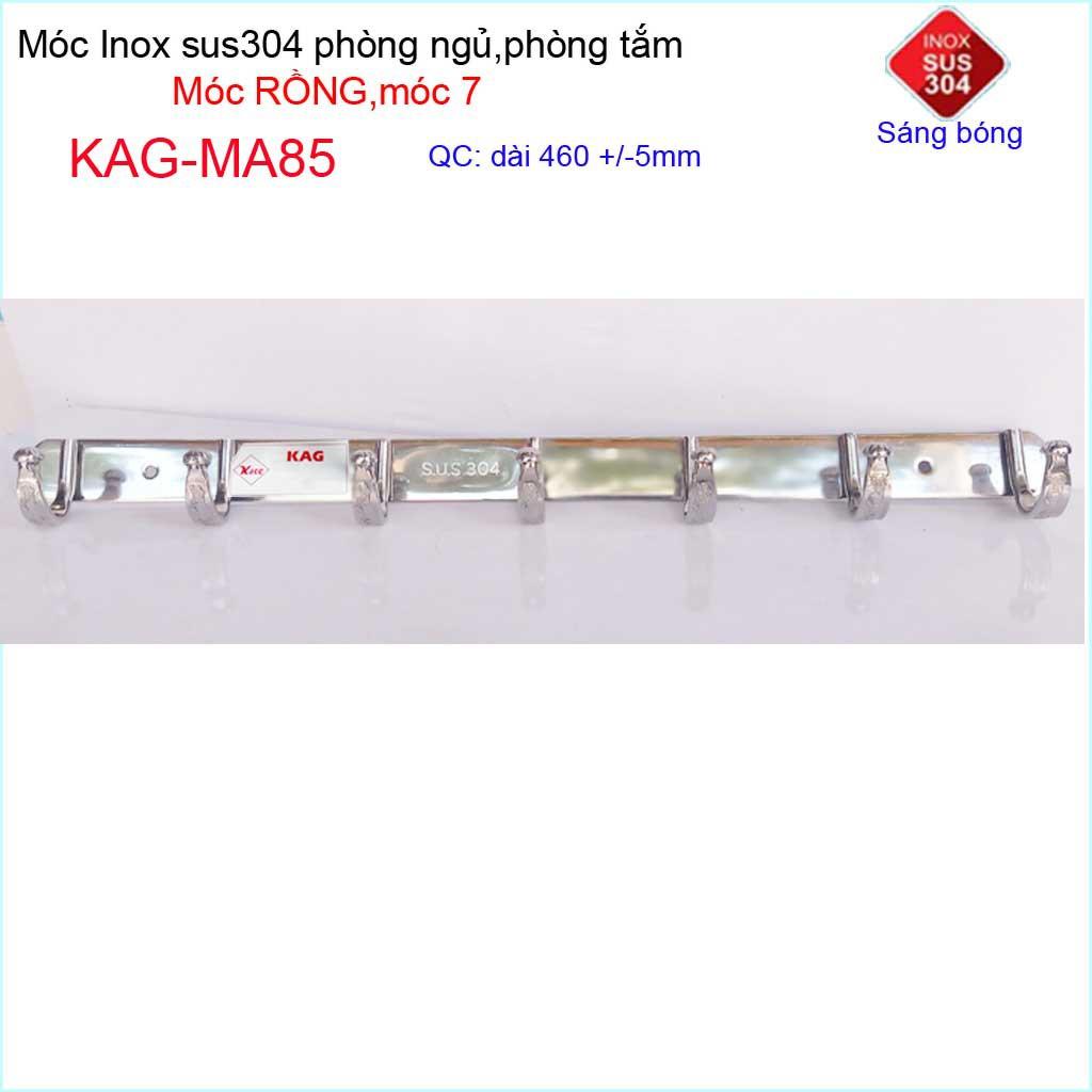 Móc rồng treo quần áo inox 304 cao cấp dày, móc Kace 7 móc treo đồ nhà tắm KAG-MA85