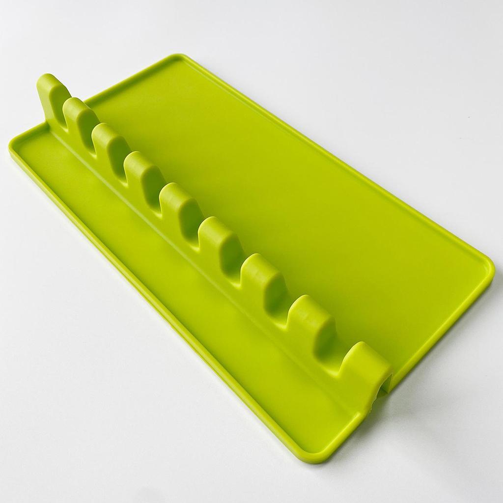 Silicone Spoon Rest Pad Heat Resistant Kitchen Spatula Utensil Rest