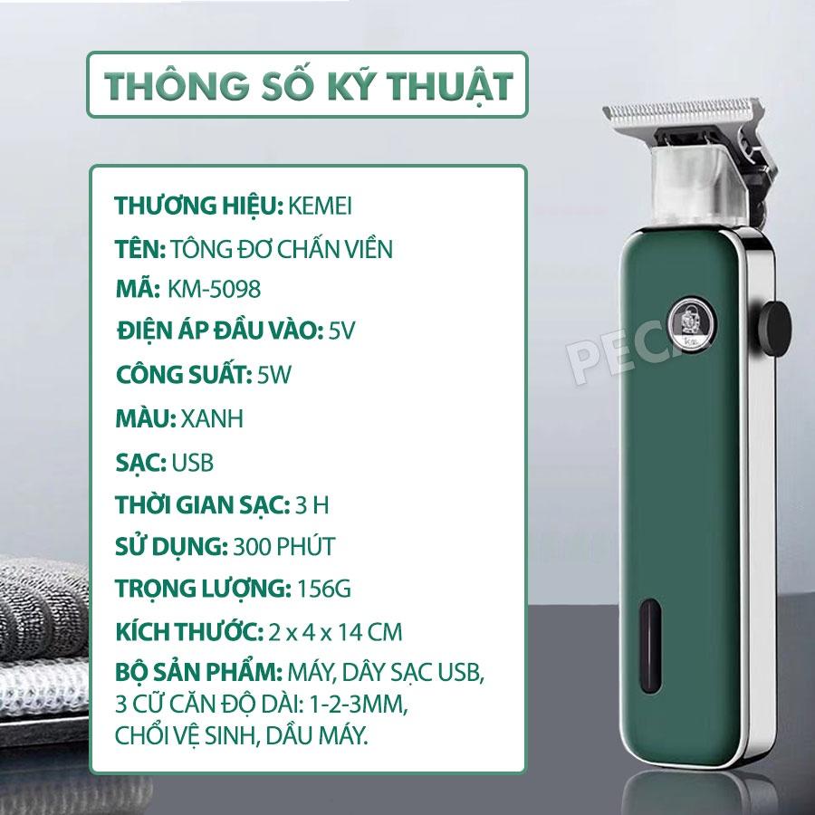 Tông đơ chấn viền Kemei KM-5098 cao cấp thiết kế nhỏ gọn dùng bấm viền, cạo đầu, cạo trắng chân tóc