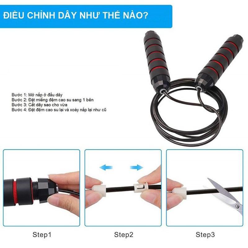 Dây Nhảy Tập Thể Dục Thể Thao Dây Lõi Thép Cao Cấp 2,8m JH2002