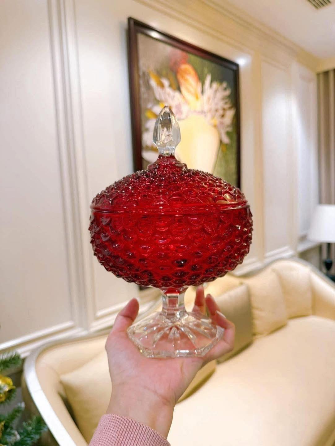 Chân Bồng Pha Lê Có Nắp 16cm - Sang Trọng &amp; Rực Rỡ hàng chính hãng