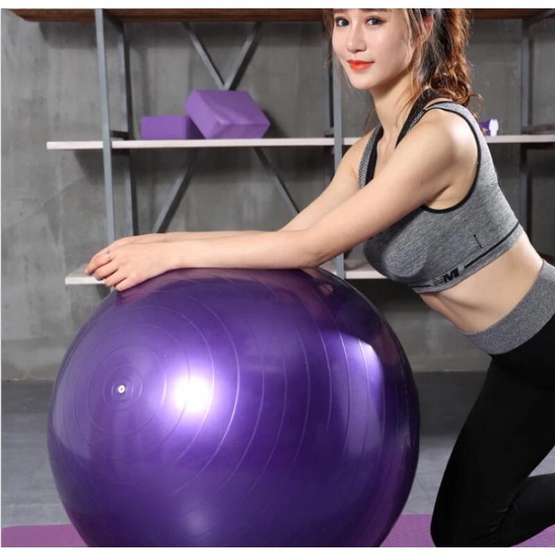 Bóng Tập Yoga Da Trơn Đường Kính 65cm &75cm+ Tặng Kèm Bơm Mini