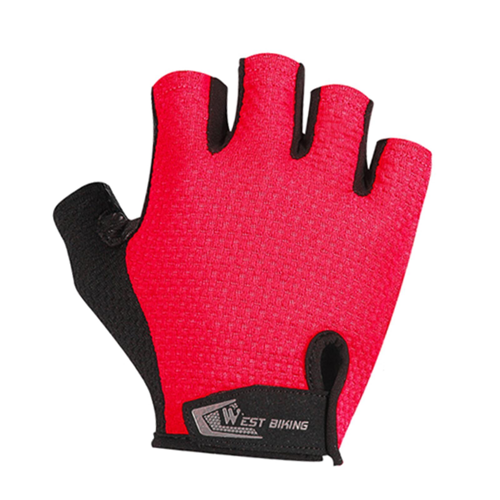 Half Finger Cycling Gloves Sports Light Weight Road Bike Unisex Red M